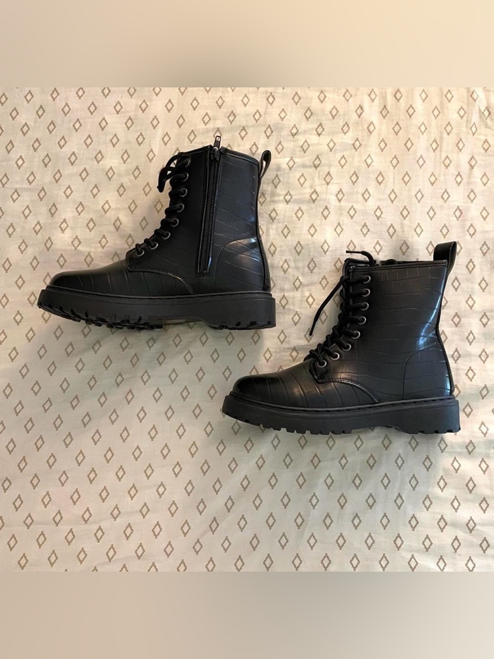 Lace the Music Faux Croc Boots
